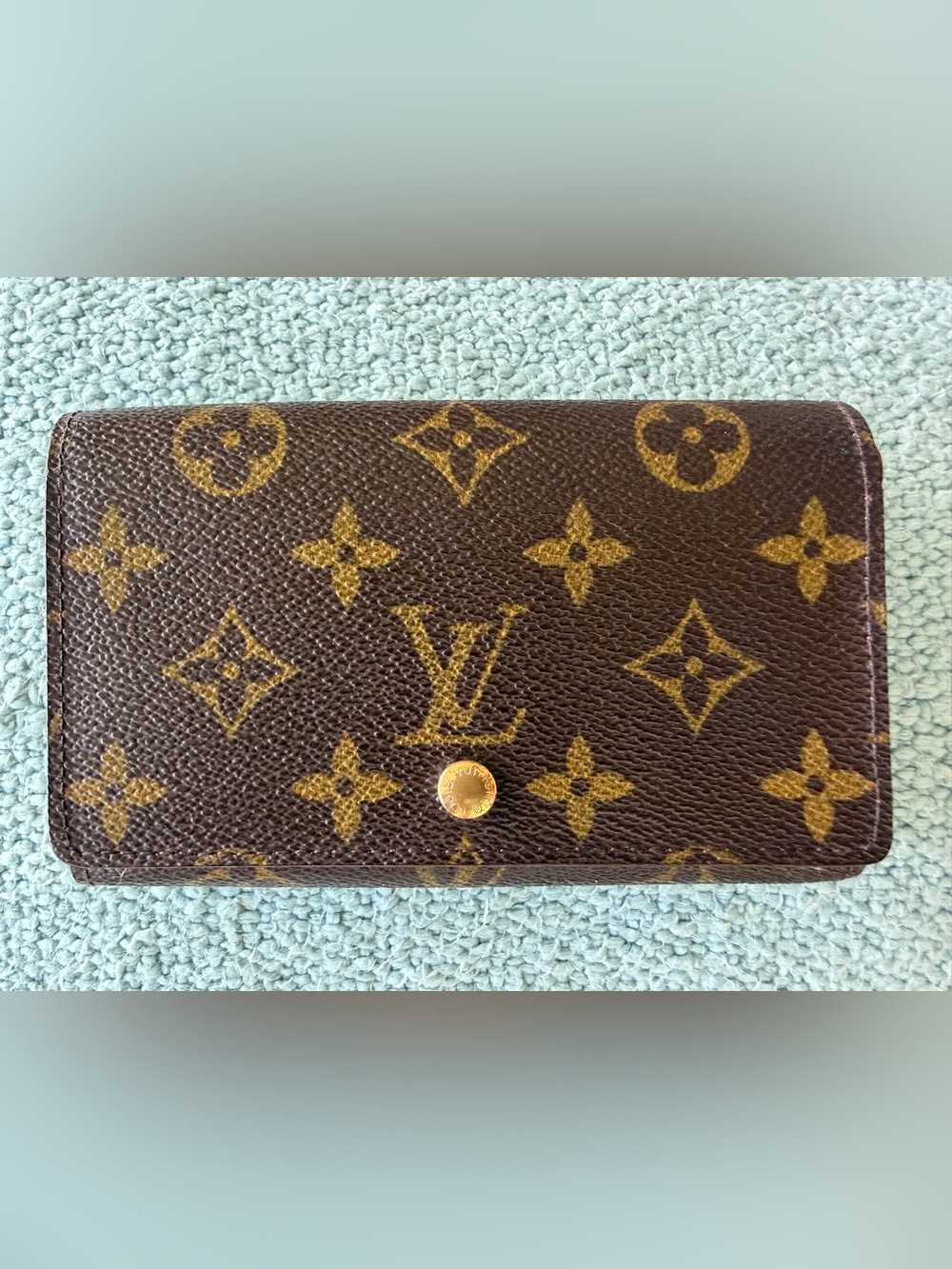 Louis Vuitton Monogram Canvas Continental Wallet in Brown and Gold-Tone
